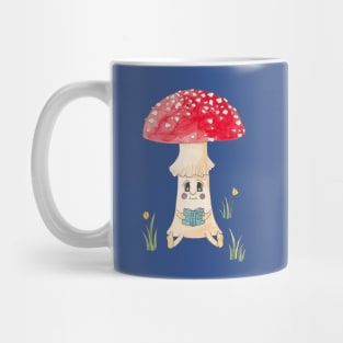 Adorable Watercolor Mushroom Reading a Book 1 Mug